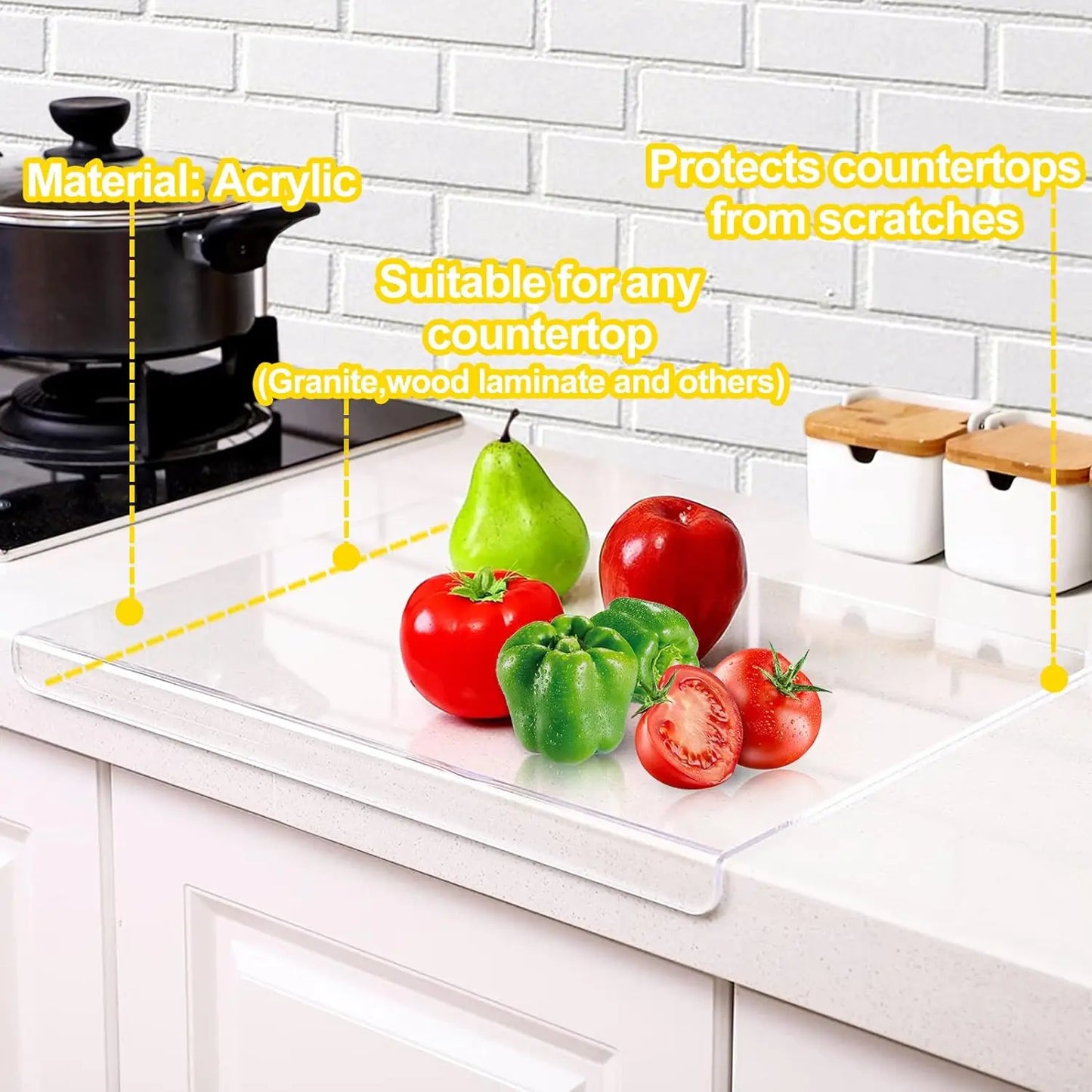 Anti-slip Acrylic Transparent Cutting Board